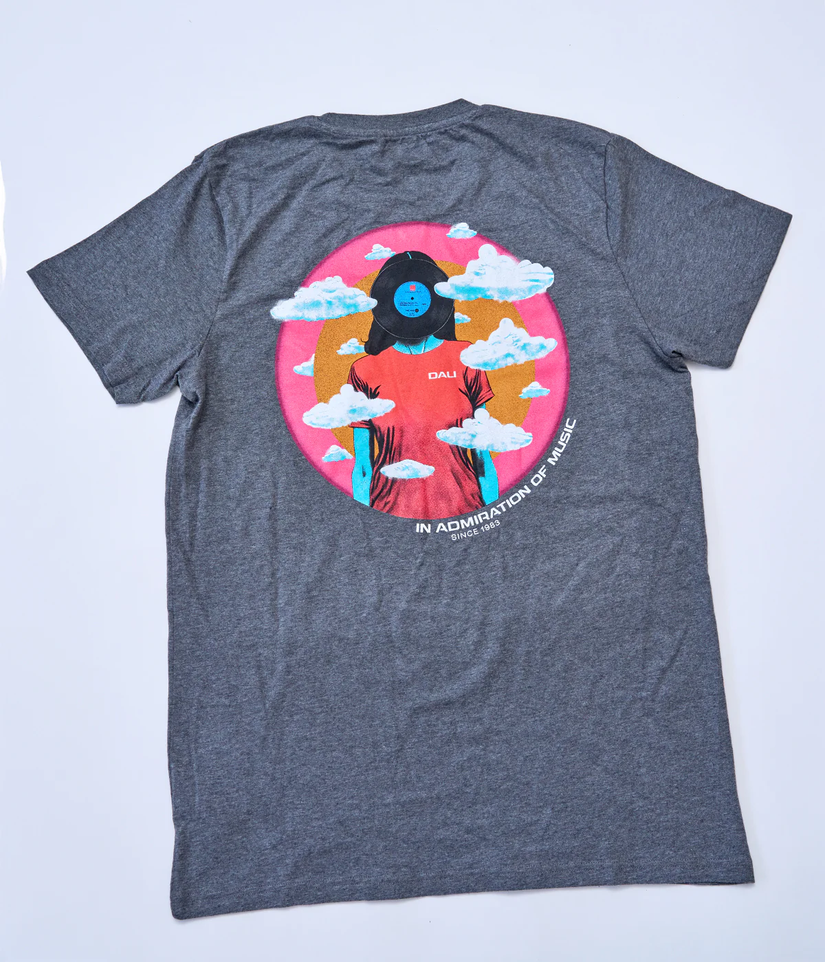 Vinyl Girl T-shirt (Organic) - Dark Heather Grey - Image 3